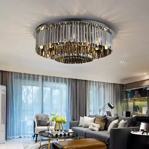 2025 Modern Black Crystal Ceiling Light Luxury