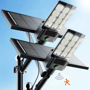 2-Pack Solar Area Lights Outdoor Commercial LED Parking Lot Light with Motion Sensor