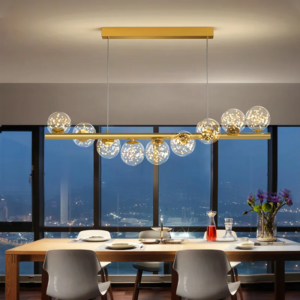 L100cm Modern Dining Room Chandelier 9 Lamps Globe