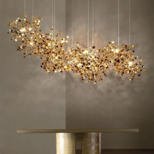 Modern Stainless Steel Leaf LED Pendant Light