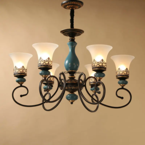 French Style Antique Ceramic Chandelier