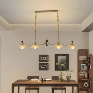 Contemporary American 4-Light Copper Pendant Chandelier