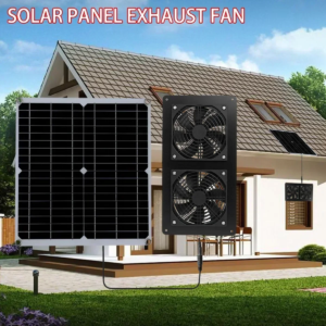 High Efficiency Outdoor Solar Panel Dual Exhaust Fan