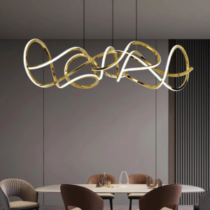 Modern Gold Linear LED Pendant Light