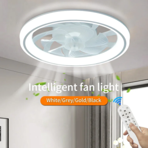 Modern Thin Ceiling Fan Light White