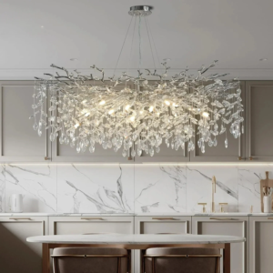 Modern chrome branch K9 crystal chandelier for dining and living room