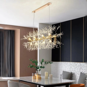 Modern Long Dandelion Golden Chandelier