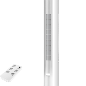 36-inch quiet tower fan with 80-degree oscillation and remote control for bedroom