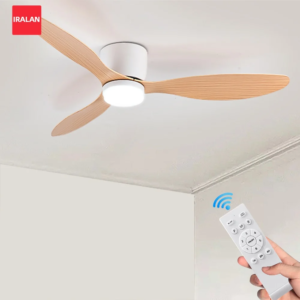 IRALAN 52-inch low-floor modern ceiling fan with LED light for bedroom and living room