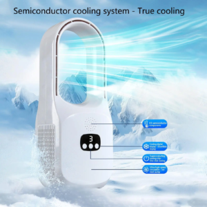 Rechargeable bladeless floor-standing child-safe tower fan for household
