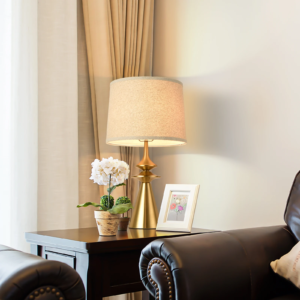 24" Gold Modern Buffet Table Lamp for Living Room, Bedroom