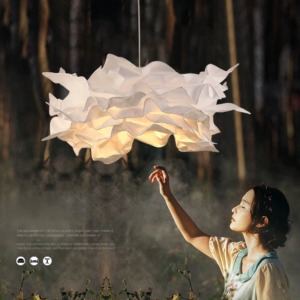 White DIY Paper Cloud Chandelier