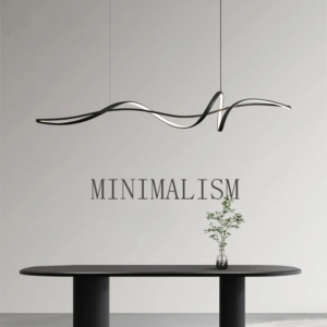 Ribbon Shape Design Dining Island LED Chandelier Aluminum