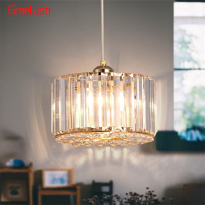 Modern LED Crystal Pendant Light in gold