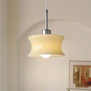 Retro Cream Glass Single-Head Pendant Light