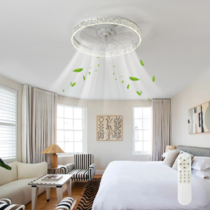 19.7 Inch Modern Low Profile Flush Mount LED Ceiling Fan