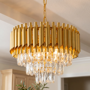 Modern Gold 3-Tier K9 Crystal Chandelier