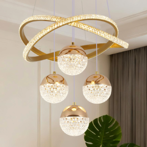 VETRULUS Modern Nordic Crystal LED Pendant Chandelier for living room