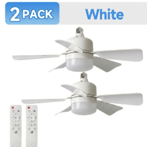 30W E27 base ceiling fan light with remote control and folding blades