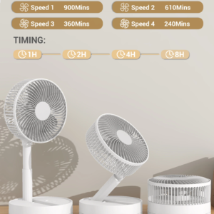 KASYDoFF 8-inch oscillating portable desk fan in white