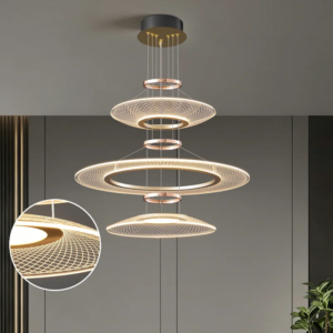 Layered Circular Pendant Light for Staircase and Villa