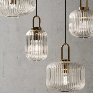 CETANT Modern Striped Glass Pendant Light for Dining Room