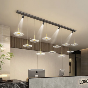 Modern 6-Head LED Pendant Light with rotatable spotlights