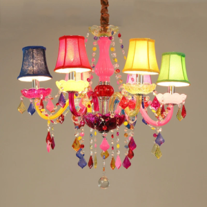 European Style Children's Room Colorful Crystal Chandelier