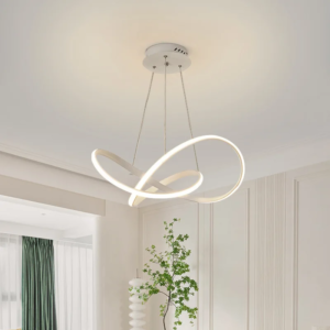 Modern simple white LED ceiling chandelier for dining and living rooms