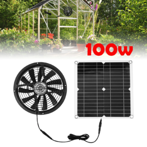 100W Exhaust Fan Solar Panel Round Ventilation Case
