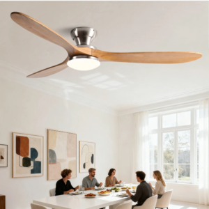 36 42 52 Inch Low Floor Ceiling Fan Light Solid Wood