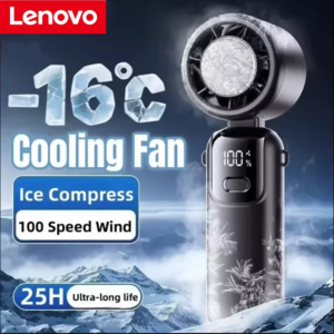Portable ice-compress turbo cooling fan in white