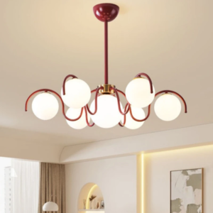 Modern 6-Bulb Round Glass LED Pendant Light for living room