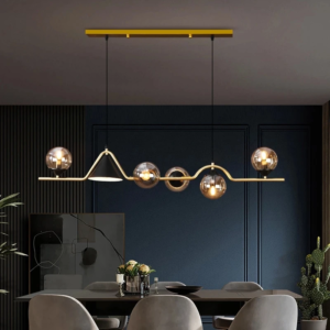 Nordic Black LED Chandelier Glass Ball