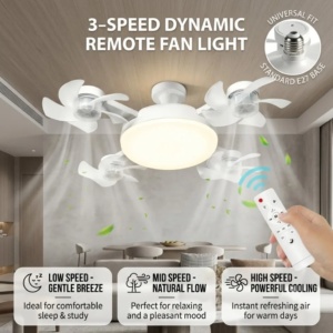 2-in-1 E27 Drone Style Ceiling Fan Light