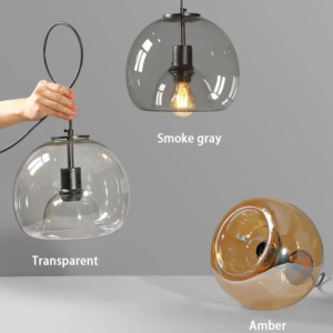 Modern retro glass globe pendant light