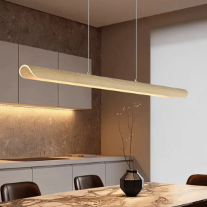 Modern Wax Wood Linear LED Pendant Light