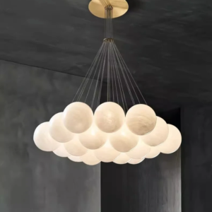 Modern multi-head LED pendant chandelier in gold