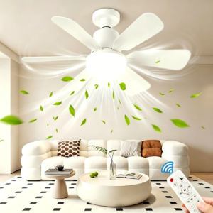 40W black E27 base ceiling fan light with remote control for bedroom