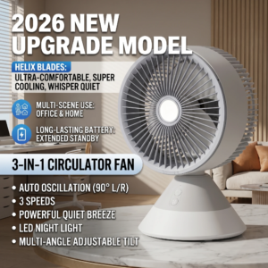 3-in-1 Desktop Circulating Fan with Lighting