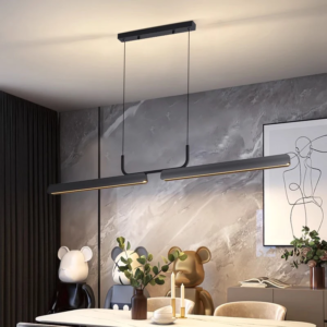Modern Linear LED Pendant Light in black