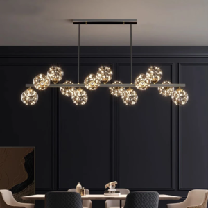 Modern multi-head LED sputnik pendant chandelier in gold