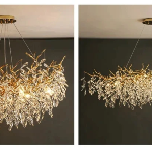 Modern Crystal LED Pendant Light Gold
