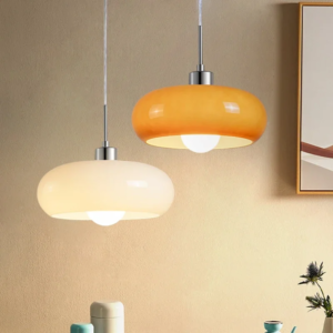 Bauhaus Orange Frosted Glass Pendant Light