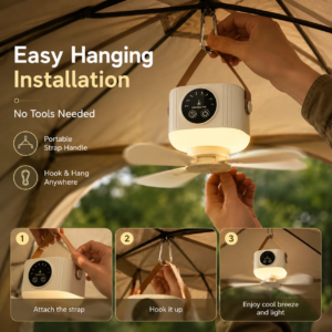 Portable Rechargeable Ceiling Fan Wireless USB Hanging Fan