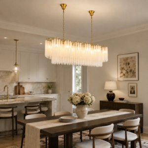 Modern Luxury White Frosted Glass Pendant Chandelier