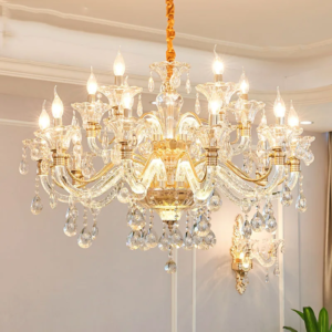 European style candle crystal chandelier for villa and hotel lobby