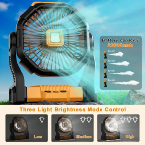 Portable Camping Fan with LED Lantern