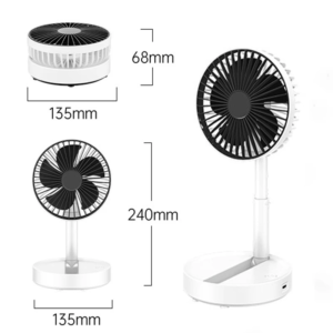 Foldable retractable USB desktop fan