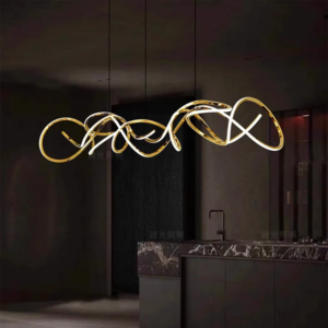 Modern Brushed Stainless Rose Gold Pendant Light